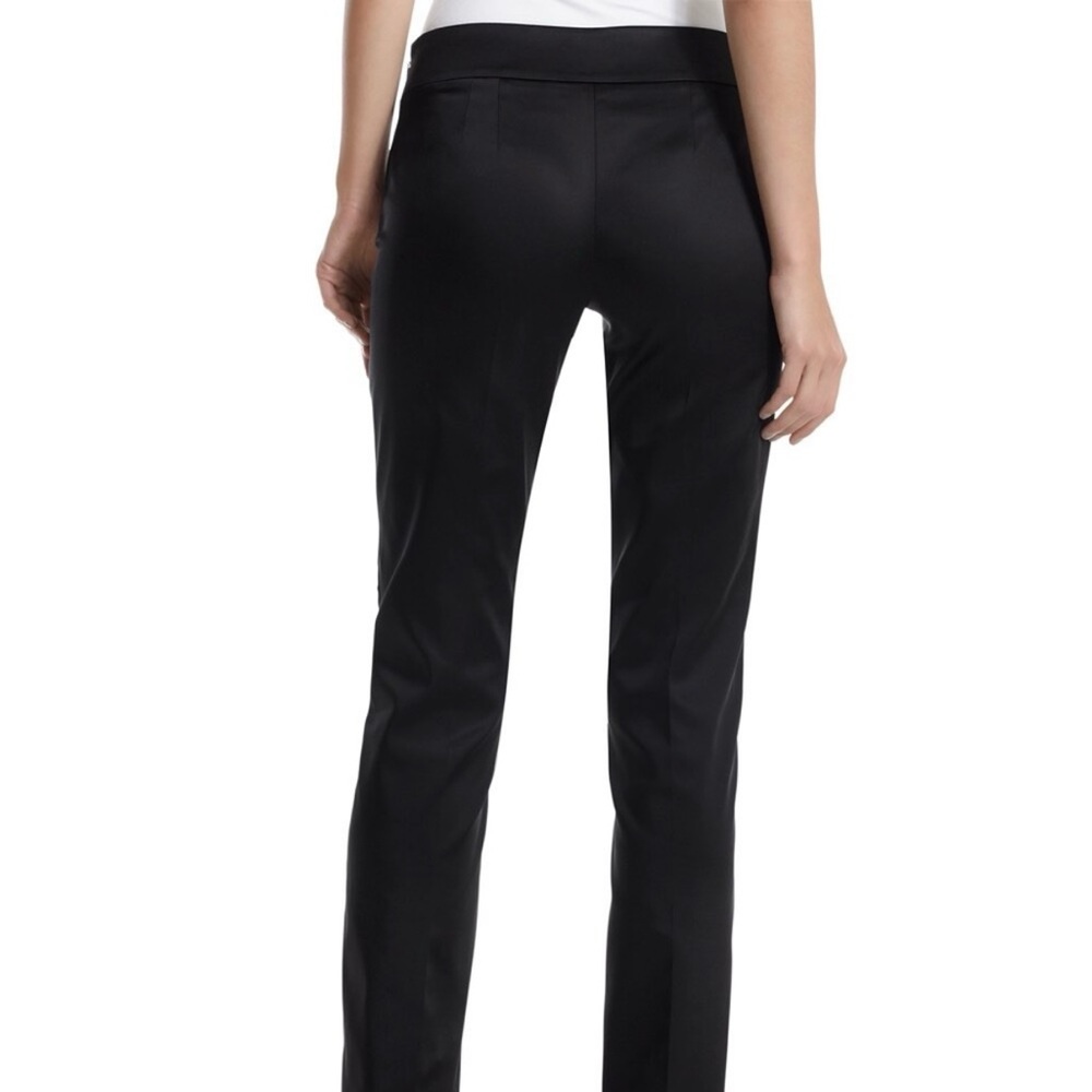 NWT White House Black Market Satin Slim Leg Trouser Pants Black Women’s Size 10 - Picture 4 of 12